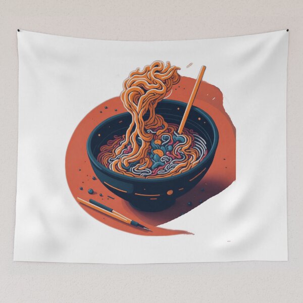 Item preview, Noodle Paradise: A Cartoon Fantasy of Vibrant Ramen Delights designed and sold by RedArtG09.