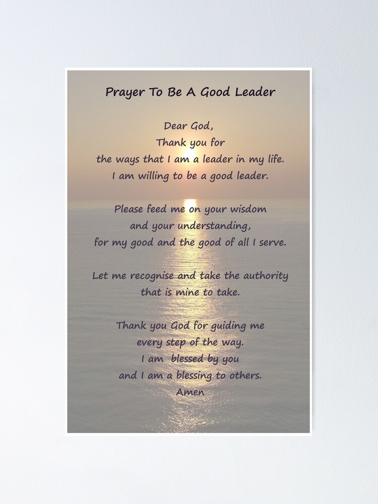 "Leadership Prayer Poster and Card" Poster for Sale by katherinetowen