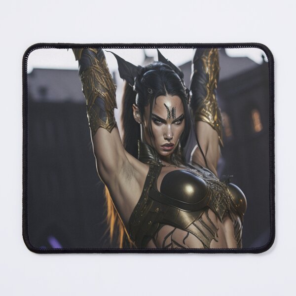 Item preview, Fantasy Girl with a sword pinup poster art designed and sold by Vintage Designs +.