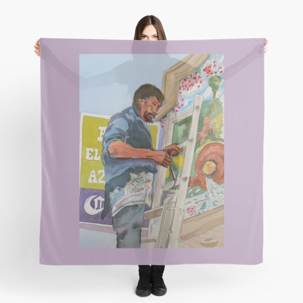 Ajijic Mural Painter watercolor Scarf