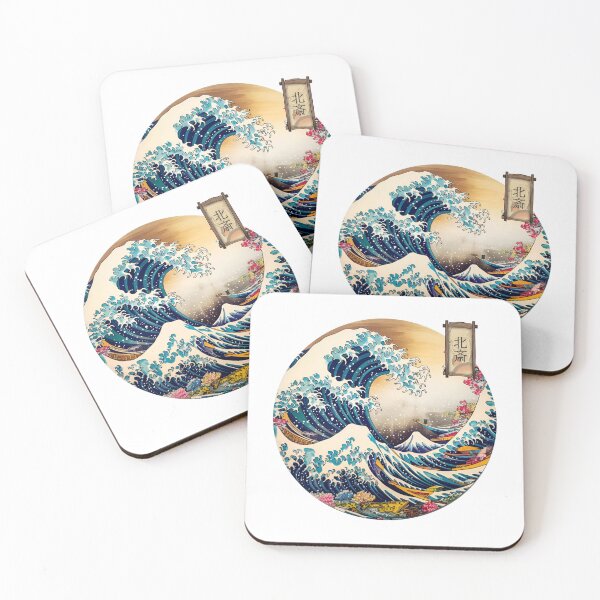 Item preview, Retro Kanagawa wave Hokusai Style sunset colorful designed and sold by Japanattis.