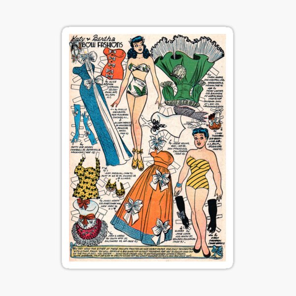 Item preview, Katy and Bertha Bow Fashions (1954) - Vintage Paper Doll designed and sold by SALON DES ARTS.