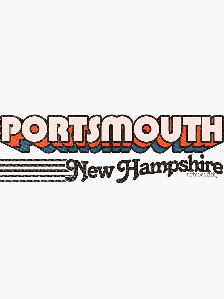 "Portsmouth, New Hampshire Retro Stripes" Sticker by retroready