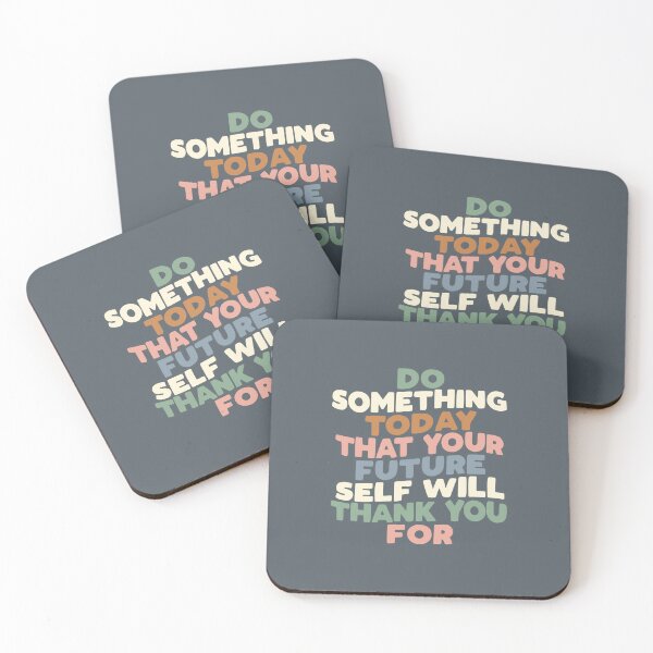Item preview, Do Something Today That Your Future Self Will Thank You For typography in grey green pink and blue designed and sold by MotivatedType.