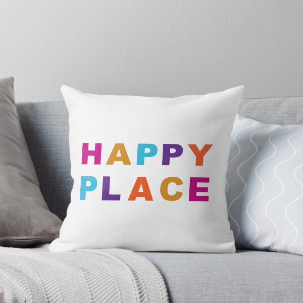 Item preview, HAPPY PLACE pillow in Teds Apartment  designed and sold by Brick'a'Brack.