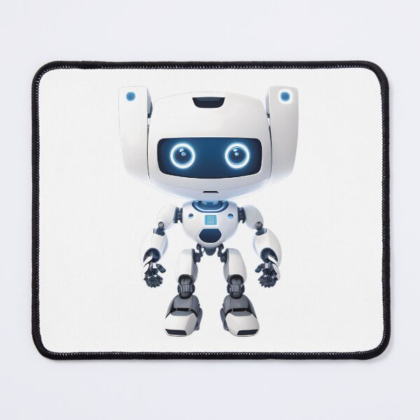 Item preview, White and Blue Robot: Unique design for technology lovers designed and sold by Mementium.