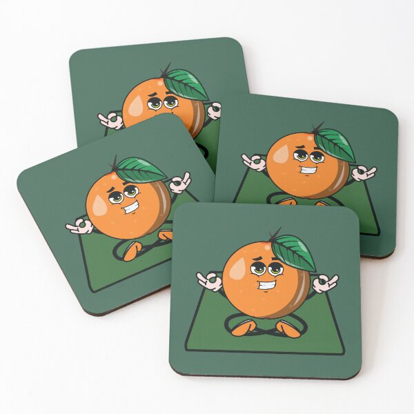 Item preview, Funny orange fruit training meditation on a yoga mat designed and sold by Donutlovers.