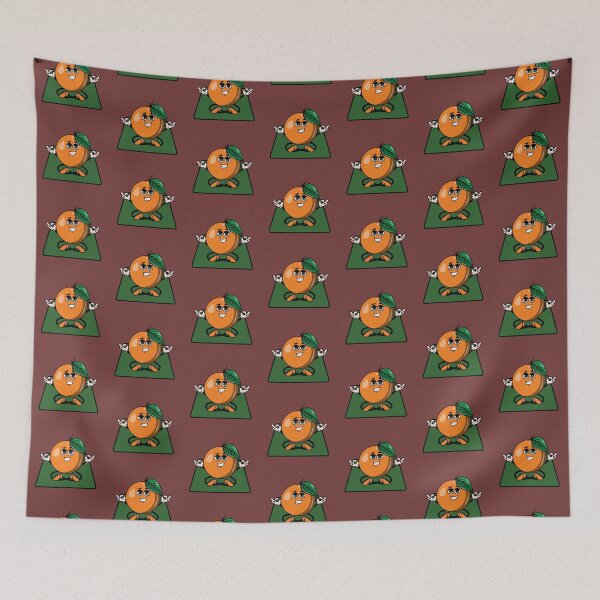 Item preview, Funny orange fruit training meditation on a yoga mat  designed and sold by Donutlovers.