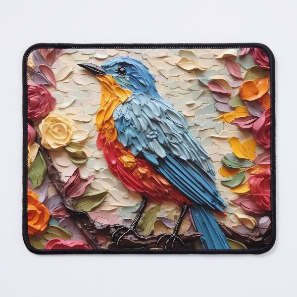 Item preview, Flowers and birds artistic texture impasto brush strokes abstract decorative painting01 designed and sold by UnaWu533.