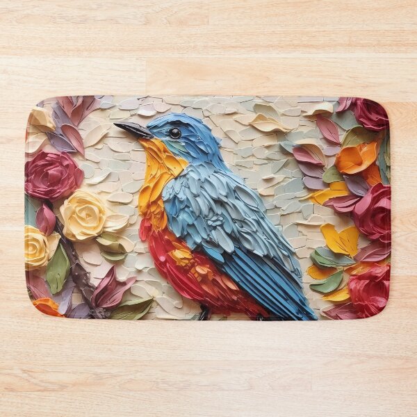 Item preview, Flowers and birds artistic texture impasto brush strokes abstract decorative painting01 designed and sold by UnaWu533.