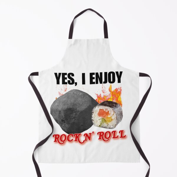 Item preview, Yes, I Enjoy Rock N' Roll - Funny Music Pun - Rock and Roll Humor - Joke With California Rolls Sushis and Rock Stone designed and sold by StylishPlatypus.
