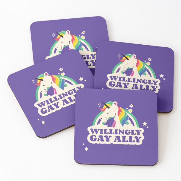 Item preview, Willingly Gay Ally Rainbow Unicorn for LGBTQA+ Pride Month designed and sold by Winter--Flowers.