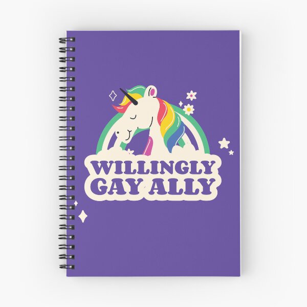 Item preview, Willingly Gay Ally Rainbow Unicorn for LGBTQA+ Pride Month designed and sold by Winter--Flowers.