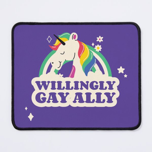 Item preview, Willingly Gay Ally Rainbow Unicorn for LGBTQA+ Pride Month designed and sold by Winter--Flowers.