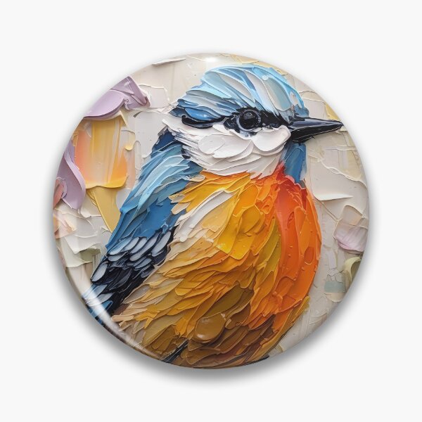 Item preview, Flowers and birds artistic texture impasto brush strokes abstract decorative painting02 designed and sold by UnaWu533.