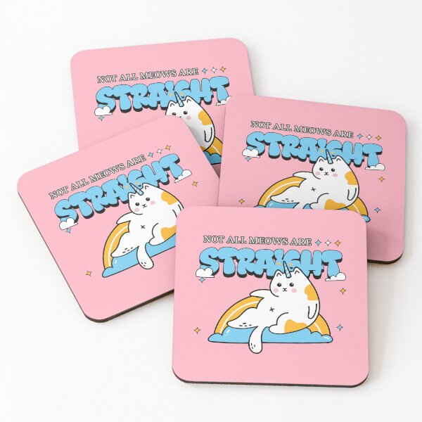 Item preview, Not All Meows Are Straight Cute Rainbow LGBTQA+ Ally Cat designed and sold by Winter--Flowers.