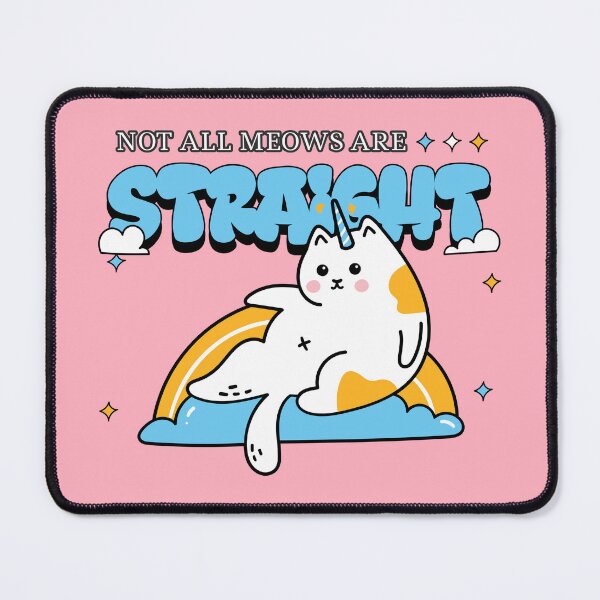 Item preview, Not All Meows Are Straight Cute Rainbow LGBTQA+ Ally Cat designed and sold by Winter--Flowers.