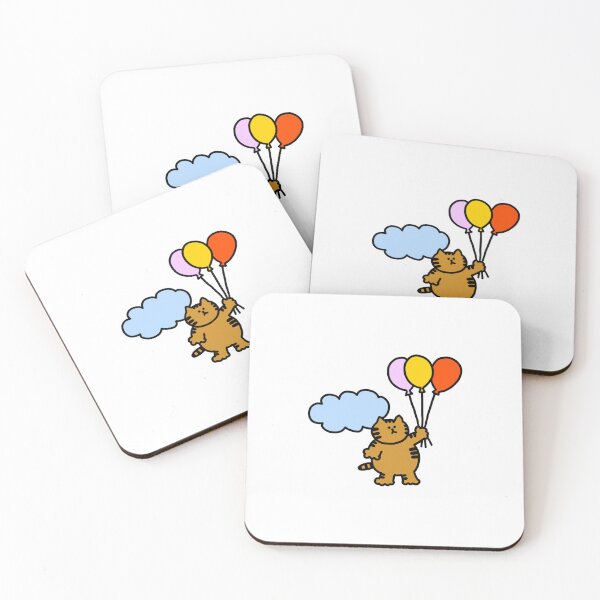 Item preview, a flying Cat with balloons designed and sold by superbaechoo.
