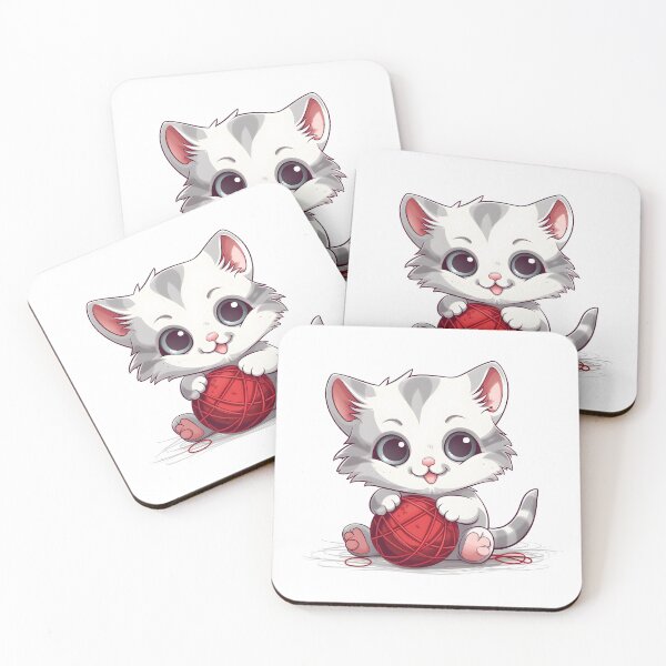 Item preview, Playful Paws - Sweet Kitty with Thread Ball Sticker designed and sold by UrsaStick.