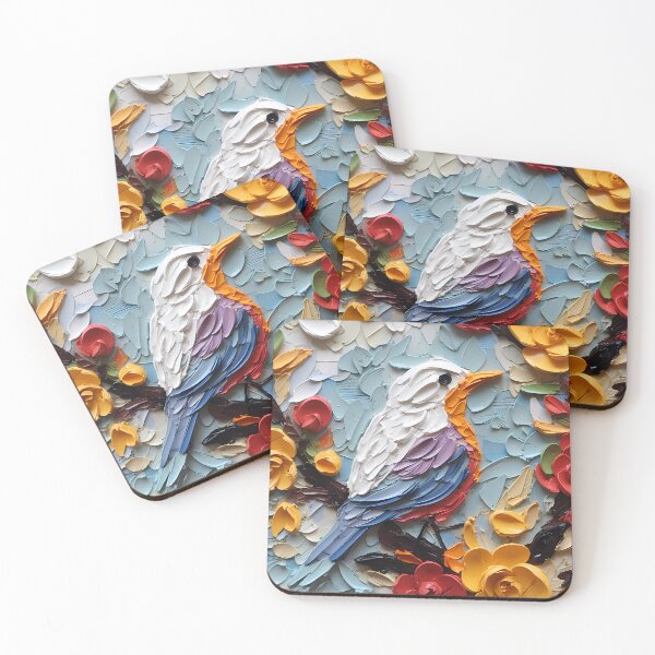 Item preview, Flowers and birds artistic texture impasto brush strokes abstract decorative painting03 designed and sold by UnaWu533.