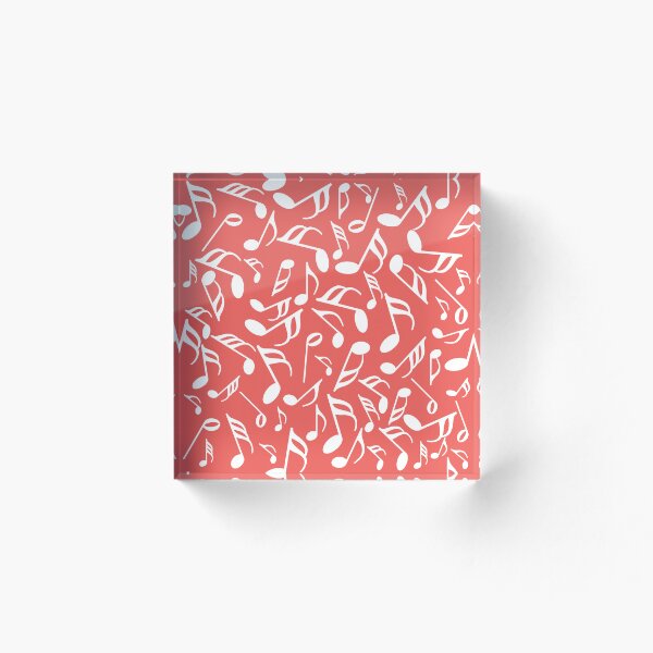 Item preview, White Music Notes Red Pattern designed and sold by BartholGraphics.