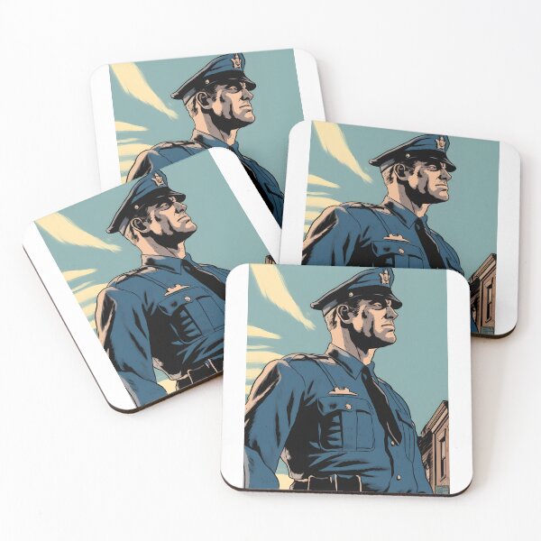 Item preview, City Guardian - Vintage Comic Art Policeman Poster designed and sold by UrsaStick.