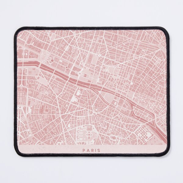 Item preview, Map of Paris downtown (France) in pink vintage style designed and sold by blursbyai.