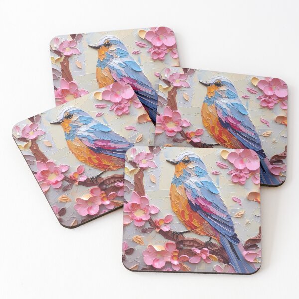Item preview, Flowers and birds artistic texture impasto brush strokes abstract decorative painting05 designed and sold by UnaWu533.