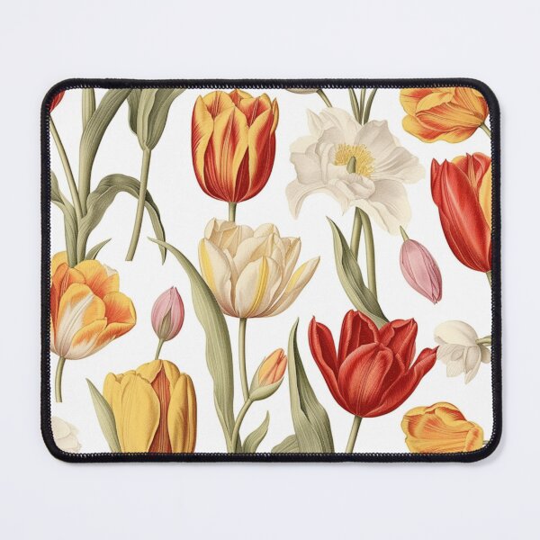 Item preview, Seamless Floral Pattern: Yellow, White, and Pink Tulips designed and sold by GiveMeMood.
