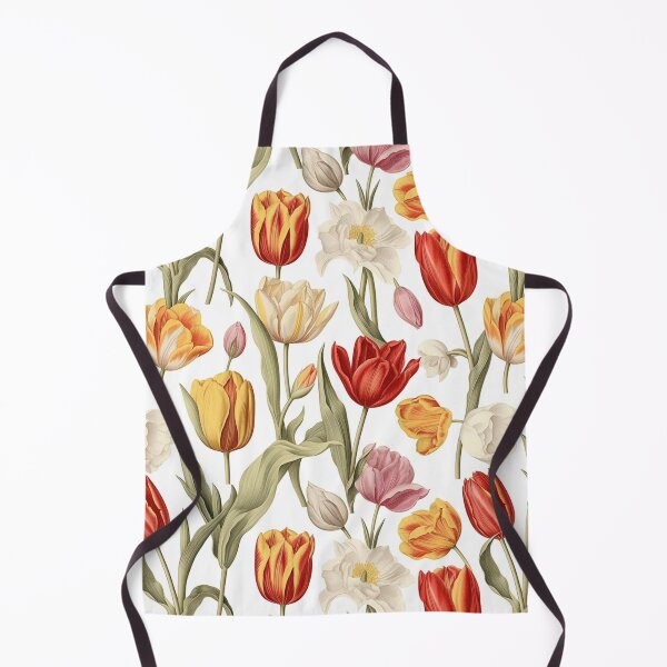 Item preview, Seamless Floral Pattern: Yellow, White, and Pink Tulips designed and sold by GiveMeMood.