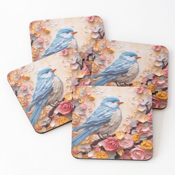 Item preview, Flowers and birds artistic texture impasto brush strokes abstract decorative painting08 designed and sold by UnaWu533.