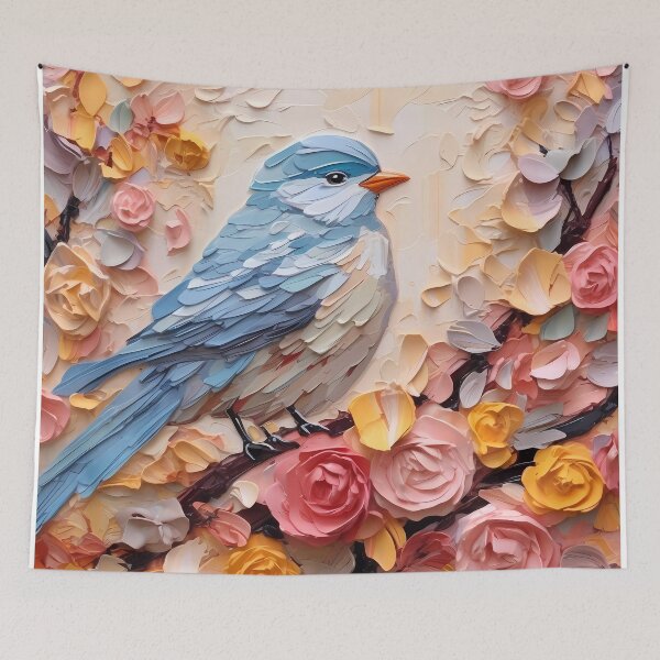 Item preview, Flowers and birds artistic texture impasto brush strokes abstract decorative painting08 designed and sold by UnaWu533.