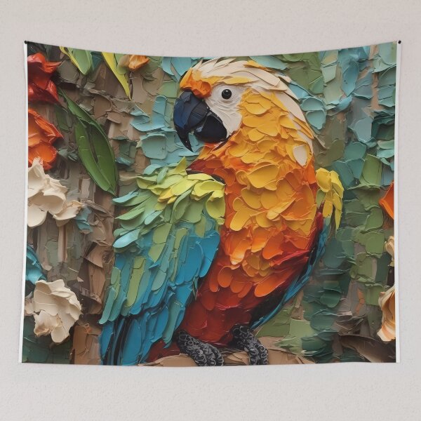 Item preview, Flowers and birds artistic texture impasto brush strokes abstract decorative painting10 designed and sold by UnaWu533.