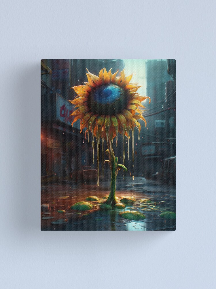 Trippy sunflower painting on sale