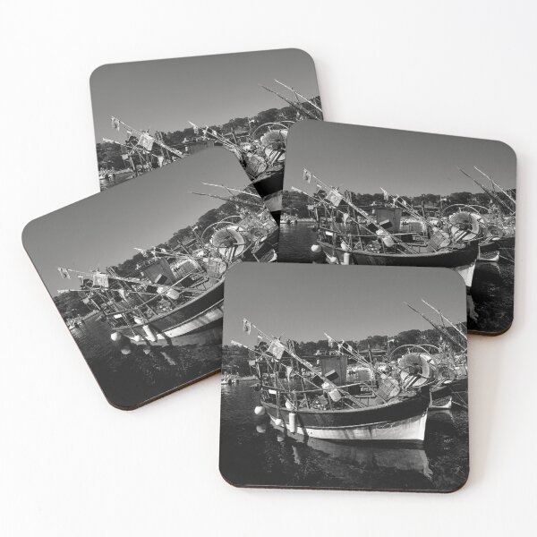Item preview, Seascape of Niel Moored Boats in black and white designed and sold by FotoMahieu.