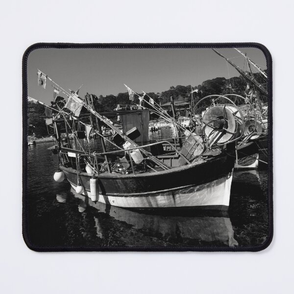Item preview, Seascape of Niel Moored Boats in black and white designed and sold by FotoMahieu.