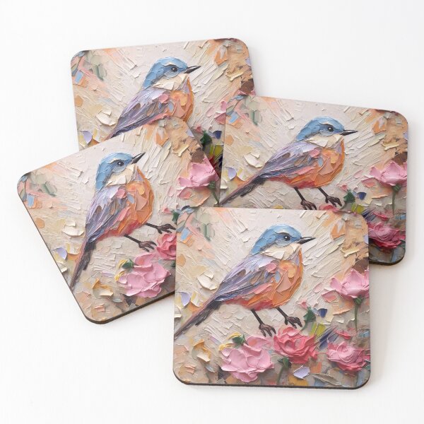 Item preview, Flowers and birds artistic texture impasto brush strokes abstract decorative painting11 designed and sold by UnaWu533.