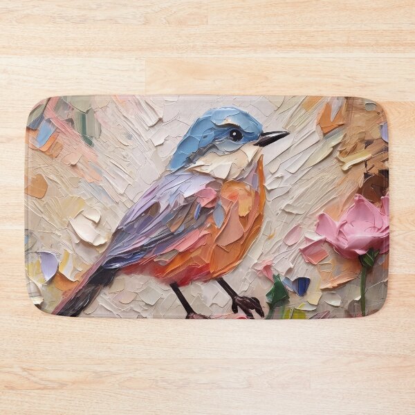 Item preview, Flowers and birds artistic texture impasto brush strokes abstract decorative painting11 designed and sold by UnaWu533.