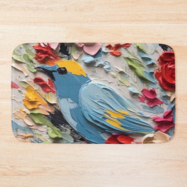 Item preview, Flowers and birds artistic texture impasto brush strokes abstract decorative painting12 designed and sold by UnaWu533.