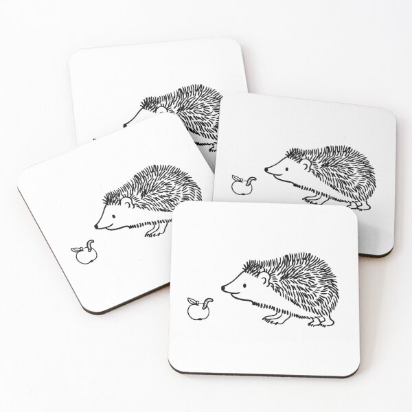 Item preview, Hedgehog with apple and worm designed and sold by Monsterkoenig.