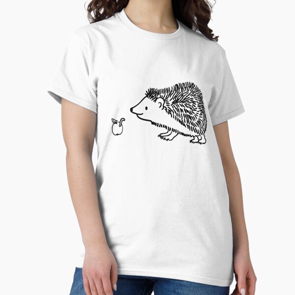 Hedgehog with apple and worm Classic T-Shirt