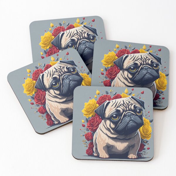 Item preview, Pug encantador en flores designed and sold by O1dFox.
