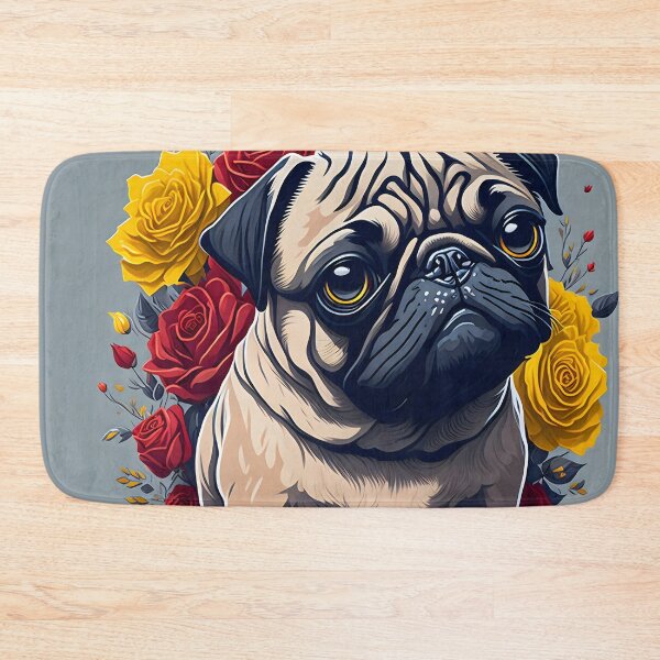 Item preview, Pug encantador en flores designed and sold by O1dFox.