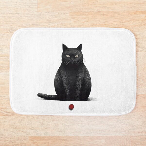 Aperçu de l'œuvre Le puissant chat noir et sa petite balle rouge créée et vendue par StrangeRoom.