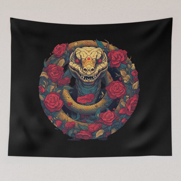 Item preview, Snake with red roses designed and sold by unknown-places.