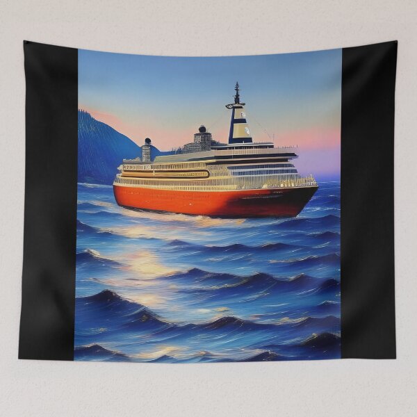 Artikelvorschau, Kreuzfahrtschiff, Impasto, Ai Generated Art entworfen und verkauft von ACC .