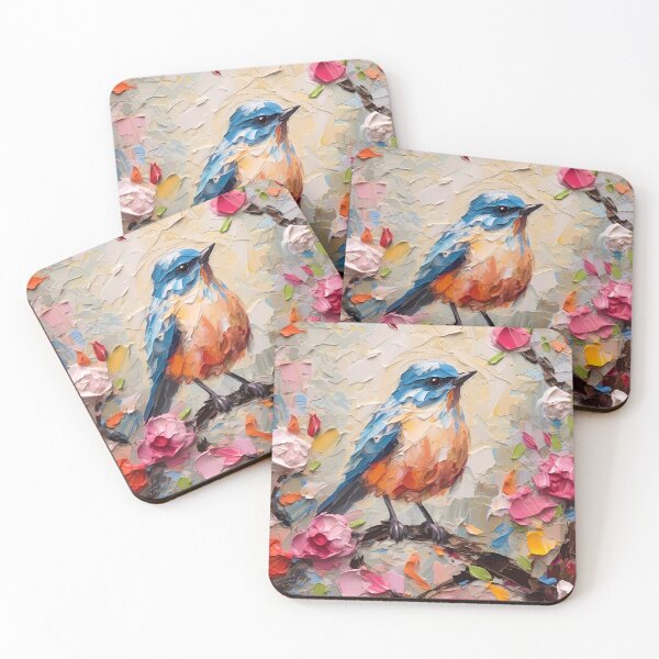 Item preview, Flowers and birds artistic texture impasto brush strokes abstract decorative painting13 designed and sold by UnaWu533.