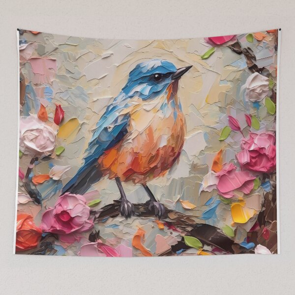 Item preview, Flowers and birds artistic texture impasto brush strokes abstract decorative painting13 designed and sold by UnaWu533.