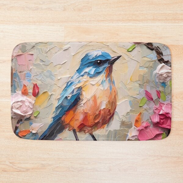 Item preview, Flowers and birds artistic texture impasto brush strokes abstract decorative painting13 designed and sold by UnaWu533.