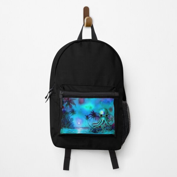 Item preview, Retro Futuristic Octopus - Blue Moonlight Beach Scene - AI Generated Art 7 of 8 designed and sold by Beachy.